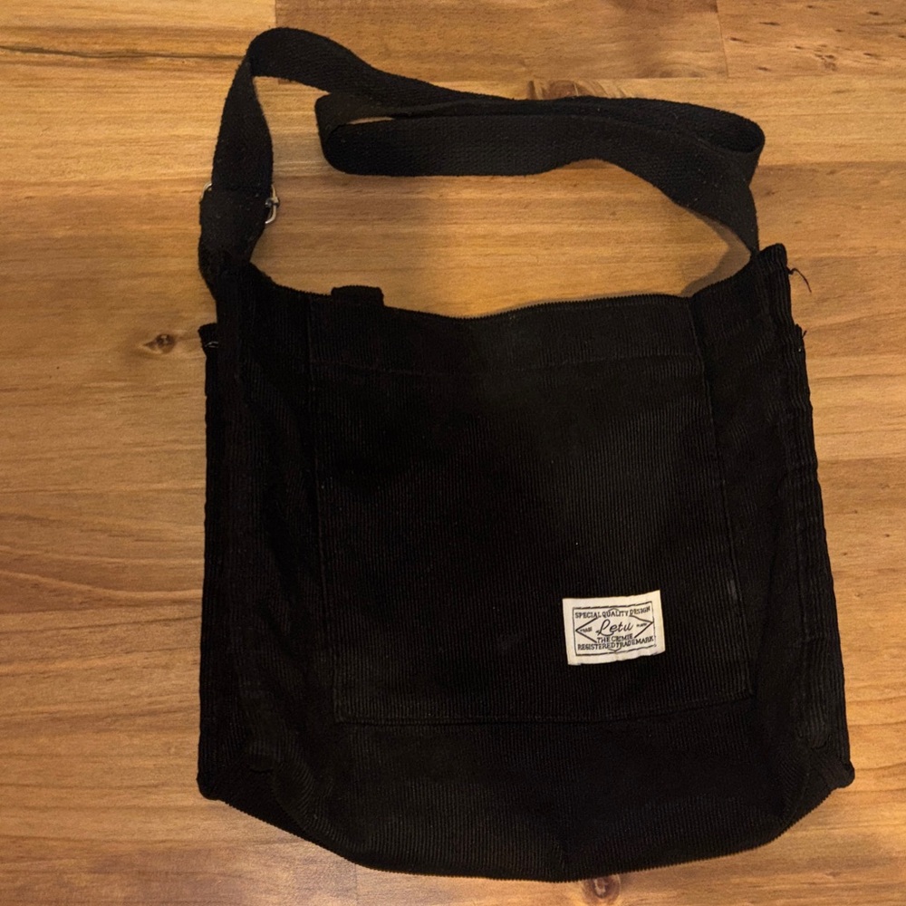 Black Canvas Shoulder Bag